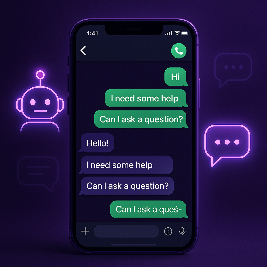 Conversa de atendimento automatizado no WhatsApp com inteligência artificial
